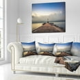 thumbnail image 2 of Designart Lighthouse on Coast and Cloudy Sky - Modern Throw Pillow - 18x18, 2 of 4