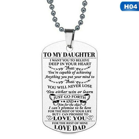 AkoaDa To My Son Daughter I Want You To Believe Love Dad Mom Dog Tag Military Necklace Ball Chain Son Birthday Graduation