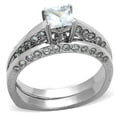 thumbnail image 5 of Women's Stainless Steel Open Cut Engagement Ring with AAA Grade CZ - Size 10, 5 of 5