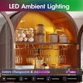 thumbnail image 3 of Conate 70" Tall Arched Kitchen Pantry Cabinet with LED Light, Fluted Storage Cabinets with Stemware Rack, Glass Doors for Dining Room & Living Room, 3 of 7