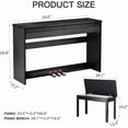 thumbnail image 7 of HEXANT 88-Key Weighted Digital Piano with 3 Pedal, Bench & Multi-Functional Keyboard, Black, 7 of 7