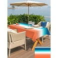 thumbnail image 5 of Outdoor Tablecloth with Umbrella Hole for Patio/Picnic/Party/Camping, Orange Blue Teal Ombre Waterproof Table Cloth Rectangle Table Cover Washable, Contemporary Abstract Gradient (54"x 80"), 5 of 8