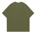 thumbnail image 3 of Graphic Tees for Women T-Shirts Women's Oversized Heartbeat Print Short Sleeve Round Neck Casual Tee for Women Daily Comfort Fit Graphic Top Green XXL, 3 of 4