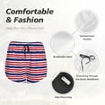 thumbnail image 6 of Lsque USA Colors Stripes Printed Women's Running Shorts with Liner Pockets,Elastic Quick Dry Workout Athletic Gym Yoga Shorts,Womens High Waist Shorts-, 6 of 9