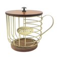 thumbnail image 2 of Soporte para cápsulas de café, cesta moderna para cápsulas de café, organizador de decoración, taza con tapa, jaulas para cápsulas de café de hierro, Oro Soledad Titular de la cápsula de café, 2 of 10