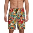 thumbnail image 1 of Balery Funny Owl Bird Pantalones cortos de pijama de punto de algodón para hombre con cinturilla y bolsillos-XX-Large, 1 of 6