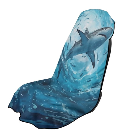 ZUXONGSY Car Seat Cover Towel Shark Print Cars Seat Towel Covers Non-Slip Towel Bucket Seat Covers Universal Fit for Cars Suvs Vans Trucks