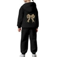 thumbnail image 5 of Leopard Bow 2 Piece Sets Sweatsuit For Girl Cute Kids Fall Clothes Graphic Hoodies Pullover And Sweatpants Outfits Black 2 Y-3 Y, 5 of 7
