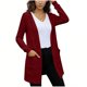 thumbnail image 2 of TaTaai Women's Casual Long Sleeve Cardigan, Solid Pocket Relaxed Blouse, All Season Daily Garment, Cold Hand Wash, Comfortable Lightweight Fit Gift, 2 of 6