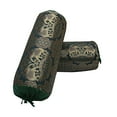 thumbnail image 2 of Stylo Culture Brocade Silk Jacquard Cylindrical Decorative Bolster Pillow Covers For Diwan Set Dark Green Gold Elephant Polydupion Ethnic Neck Roll Tubular Bolster Cases | (Set of 2) | 30x15 Inches, 2 of 5