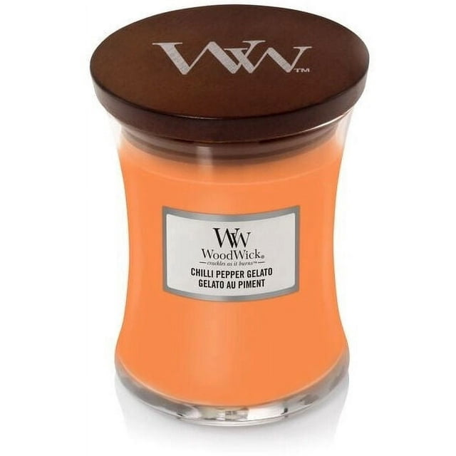 WoodWick - Bougie Sablier Moyenne Gelato au Piment Chili