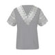 thumbnail image 4 of ICHUANYI Clearance Women Fashion Summer Sexy Fold Printed Regular Women Short Sleeves V Neck Button Top(Gray, XL) ICHUANYI WER2023081015194, 4 of 5