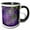 Black/White, variant on 3drose, Plum Purple and Lime Green Diamond Abstract Design with Leaves, 11oz Two-tone Green Mug