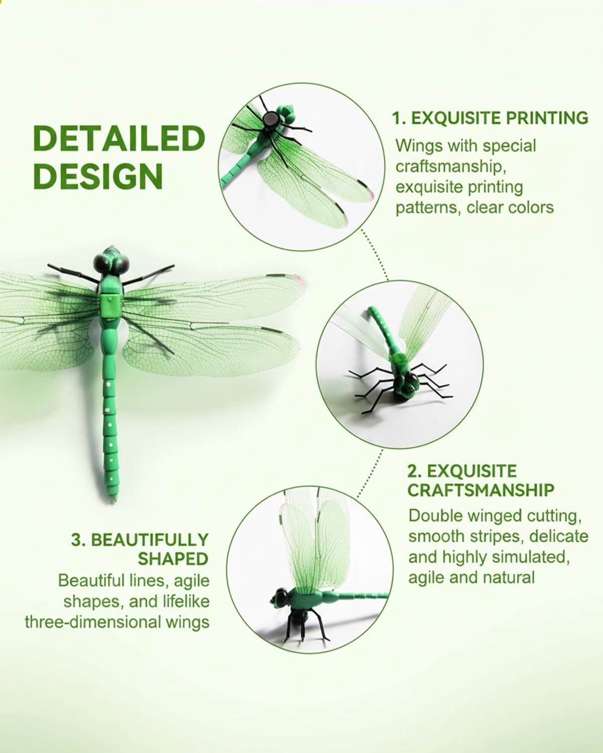 40 PCS Dragonfly Clips for Bugs Repellent Outdoor, 3D Artificial Dragonfly Garden Stakes Decor, Dragonfly Clips to Keep Bugs Away Yard Patio Hat Golf (4 Color Set)