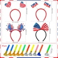 thumbnail image 7 of 2026 Soccer Cup Party Supplies USA Patriotic Cheering Kit, USA Flags Headband Whistle Paper Glasses Tattoos Football Fan Noisemakers Soccer Party Favor, 7 of 7
