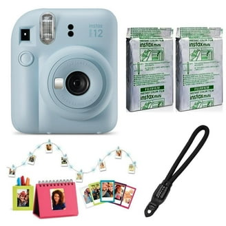 Étui De Protection Et Sac Portable Pour Appareil Photo Instantané Instax Mini 12, En Cuir Synthétique, Housse De Protection Portable Avec Sangle Réglable Et Sac De Rangement, Bleu, Mini 12 Sac