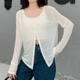 thumbnail image 4 of Baberdicy White Women's Thin Long Sleeved V Neck Jacket Knitted Air Conditioning Shirt Cardigan Tops, M, 4 of 9