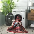 thumbnail image 5 of SAFAVIEH Tucson Medici Traditional Machine Washable Area Rug, 4' x 4' Square, Red/Blue, 5 of 14