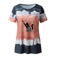 thumbnail image 4 of Mujeres Casual Cuello Redondo Manga Corta Estampado Jersey Blusa Camiseta Tops Sueltos OAVQHLG3B Store  lin121212, 4 of 4