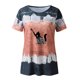 thumbnail image 4 of Mujeres Casual Cuello Redondo Manga Corta Estampado Jersey Blusa Camiseta Tops Sueltos OAVQHLG3B Store  lin121212, 4 of 4