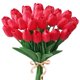 thumbnail image 1 of Nvzi 8 tulipanes artificiales con tacto real, ramo de tulipanes de PU ideal para el hogar, la oficina, fiestas y decoración de bodas (rojo)., 1 of 5
