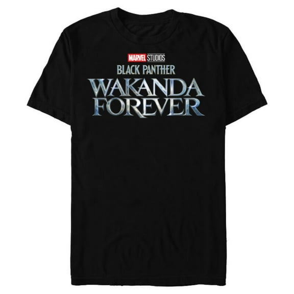 Marvel Black Panther: Wakanda Forever Theatrical Logo - Short Sleeve Blended T-Shirt for Adults - Customized-Black