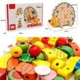 thumbnail image 4 of Baby Threading Beads Hedgehog Stringing Wooden Block Toy Juguetes Educativos Para Niños Eigraketly FN005603-00, 4 of 6