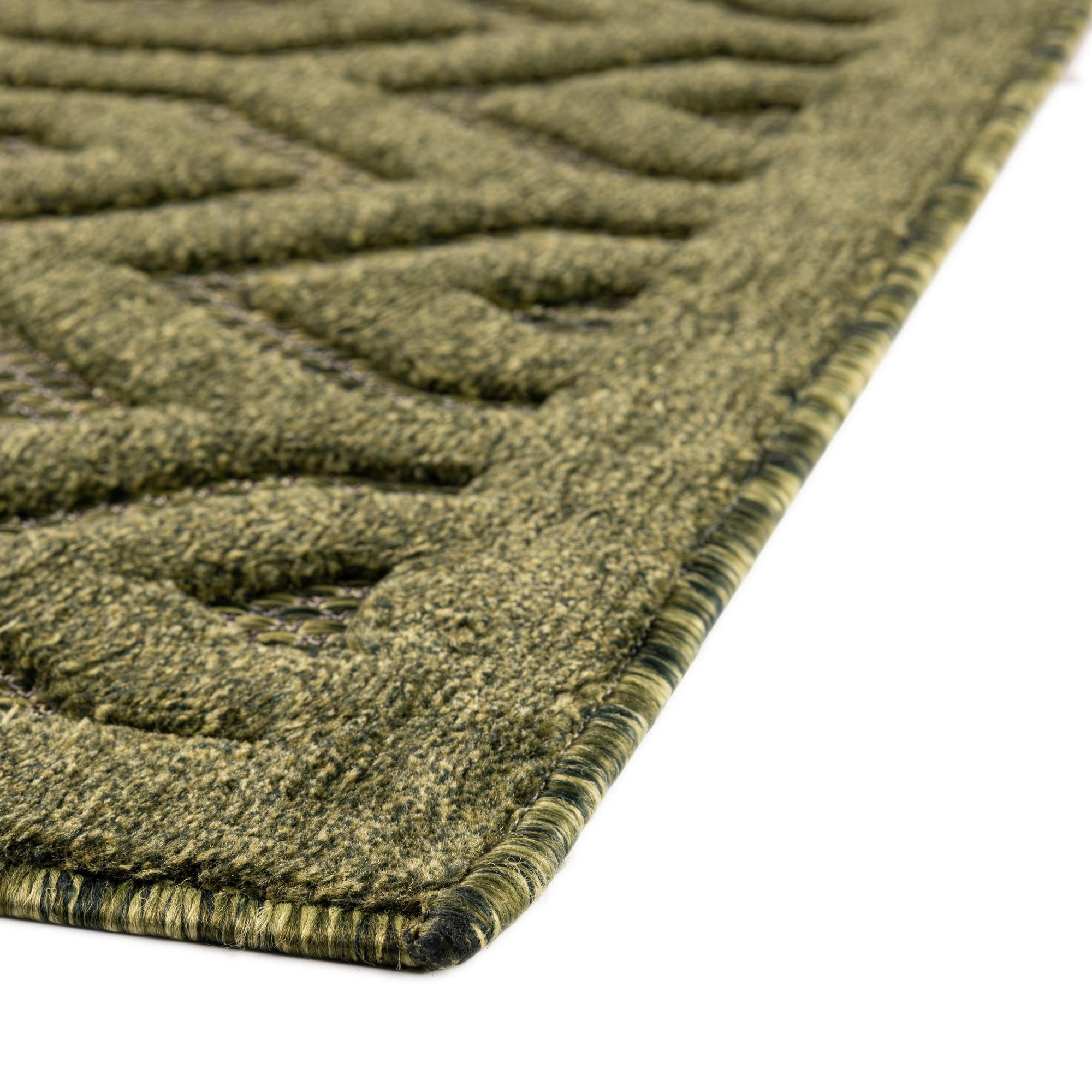 Unique Loom Outdoor Trellis Textured Collection Area Rug - Spatial (2' x 3' Rectangle Green)