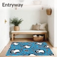 thumbnail image 3 of ODIKA 2'x3' Machine Washable Non-Slip Area Rug, Smiling Arctic Animal Adventure Featuring Bold Graphic Penguin Designs High Traffic Rug, Blue, 726167, 3 of 7