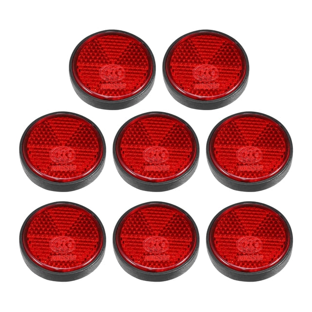 Unique Bargains 8pcs Round Rear Reflectors Screw on Safety Spoke Reflective Gate Posts Reflector for Motorcycle 44mm Red