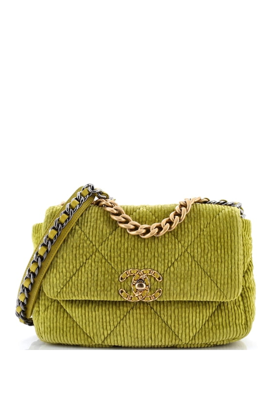 Pre-Owned 19 Flap Bag Quilted Corduroy Medium By Rebag