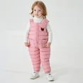 thumbnail image 5 of Xyant Toddler Boys Girls Snow Pants Jumpsuit Baby Winter Coat Puffer Windproof Warm Snow Ski Bib Overalls Snowsuit for Toddler Baby Kids (Pink,6-12 Months), 5 of 5