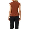thumbnail image 3 of INSPIRE CHIC Women's V Neck Sleeveless Basic Work Blouse Top S Brown Red, 3 of 6