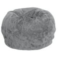 thumbnail image 2 of BizChair Small Gray Furry Refillable Bean Bag Chair for Kids and Teens, 2 of 9