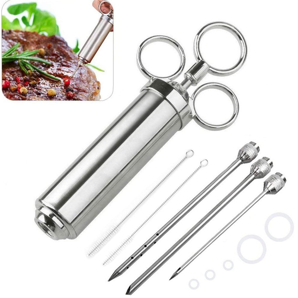 Threeneedle Stainless Steel Seasoning Turkey Syringe 2OZ Barbecue Tool