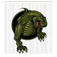 thumbnail image 2 of Ambesonne Fantasy Shower Curtain, T-rex Animal, 69"Wx75"L, Olive Green Brown, 2 of 4