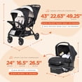 thumbnail image 5 of Baby Trend Sit N Stand Cochecito doble tándem 2.0 DLX y juego de asiento para automóvil EZ-Lift Plus con arneses de seguridad de 5 puntos y funda acogedora, caqui moderno, 5 of 5