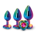 thumbnail image 1 of Rear Assets Aluminum Crystal Heart Metal Anal Trainer Kit 3 Piece, Rainbow, 1 of 5