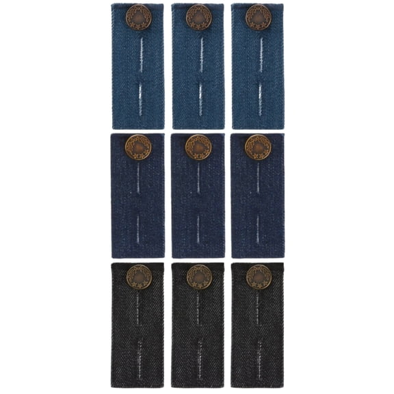 9 PCS Adjustable Waistband Extender with Metal Button, Pants Jeans Waist Extender, Universal Denim Skirt Trousers Waist Extension for Men Women