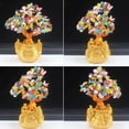 thumbnail image 3 of KLKCMS Crystal Money Tree Bonsai Wealth Feng Shui Home Decor Birthday Gifts 7" #1 Colorful B, 3 of 4