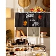 thumbnail image 3 of Fall Valances for Windows, Is In The Air Farmhouse Maple Leaf Wood Grain Rod Pocket Short Window Valance Curtains Holiday Window Treatment for Kitchen Living Room Bathroom, 60"x18", 3 of 6