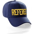 thumbnail image 2 of Sport Classic Baseball Hat Custom Referee Letters Structured Cap, Navy Hat Gold Letters, 2 of 4