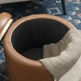 thumbnail image 2 of Linon Blanche Storage Ottoman Caramel Pu, 2 of 7