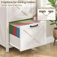 thumbnail image 6 of 2 Drawer Small File Cabinet, Farmhouse Vertical Filing Cabinet Fits Letter and A4 Size, Under Desk Wooden File Cabinets for Home Office, Printer Stand, Rustic White, 6 of 8