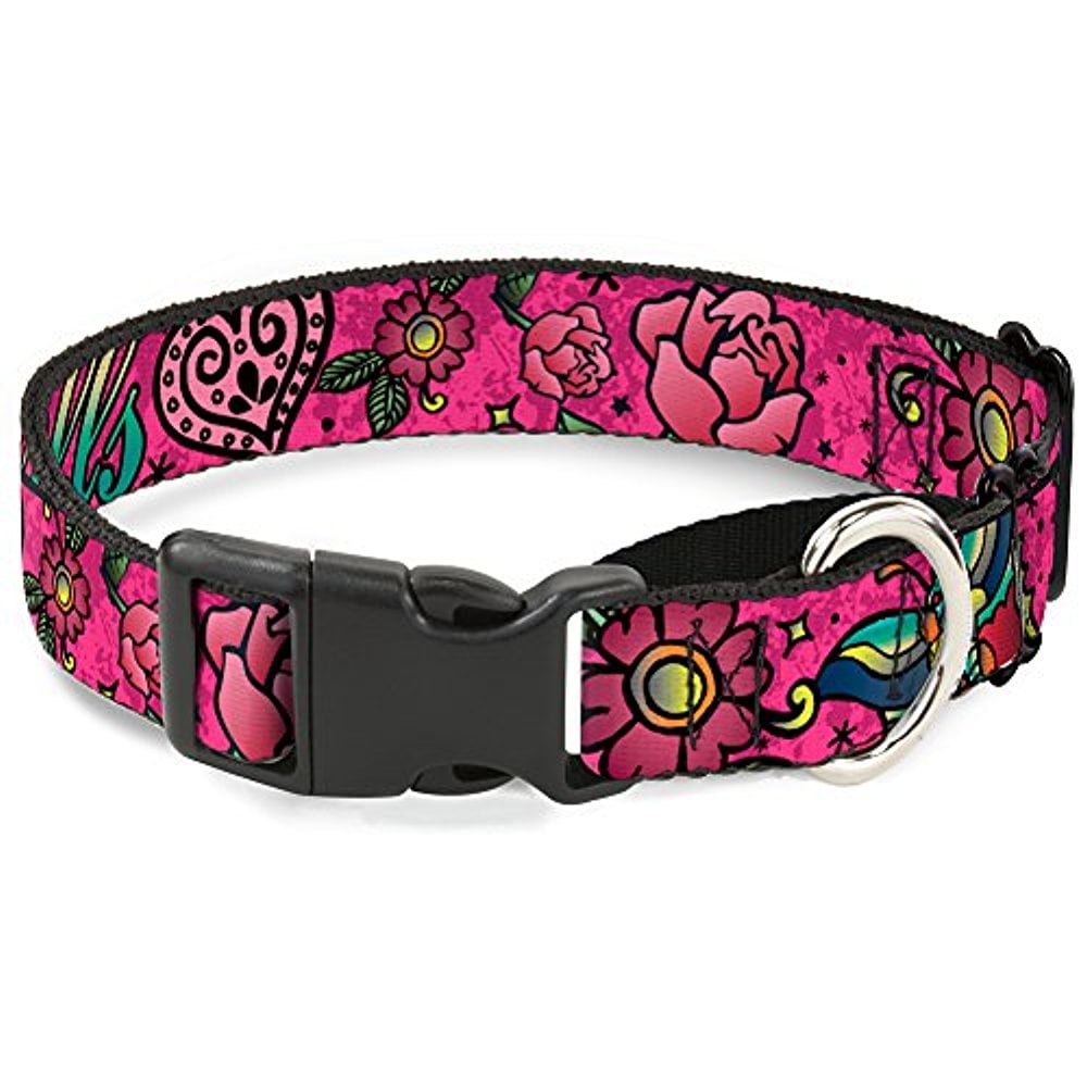 buckledown "love kills pink" martingale dog collar