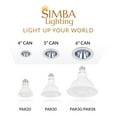 thumbnail image 4 of Simba Lighting LED PAR30 Long Neck 12W 38 Spotlight ETL Listed 75W 100W Replacement Bulbs 120V Dimmable E26 3000K Soft White 6-Pack, 4 of 11