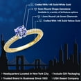 thumbnail image 2 of Gem Stone King 14K Two Tone Gold Blue Tanzanite and Lab Grown Diamond Engagement Ring for Women | 0.62 Cttw | Round 5MM | Gemstone December Birthstone | Size 7, 2 of 6