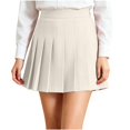 thumbnail image 2 of hengsof Girls Pleated School Uniform Skirt for 1-15 Years Solid Color Elastic Waist Casual Everyday Skirt Basic Versatile Pleated Skirt, 2 of 6