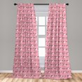 thumbnail image 4 of Ambesonne Japanese Print Curtains, Simplistic Crane Art, Pair of 28"x63", Pale Pink Charcoal Grey, 4 of 4