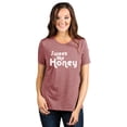 thumbnail image 2 of Sweet Like Honey Women's Fashion Relaxed T-Shirt Tee Heather Rouge Medium, 2 of 5
